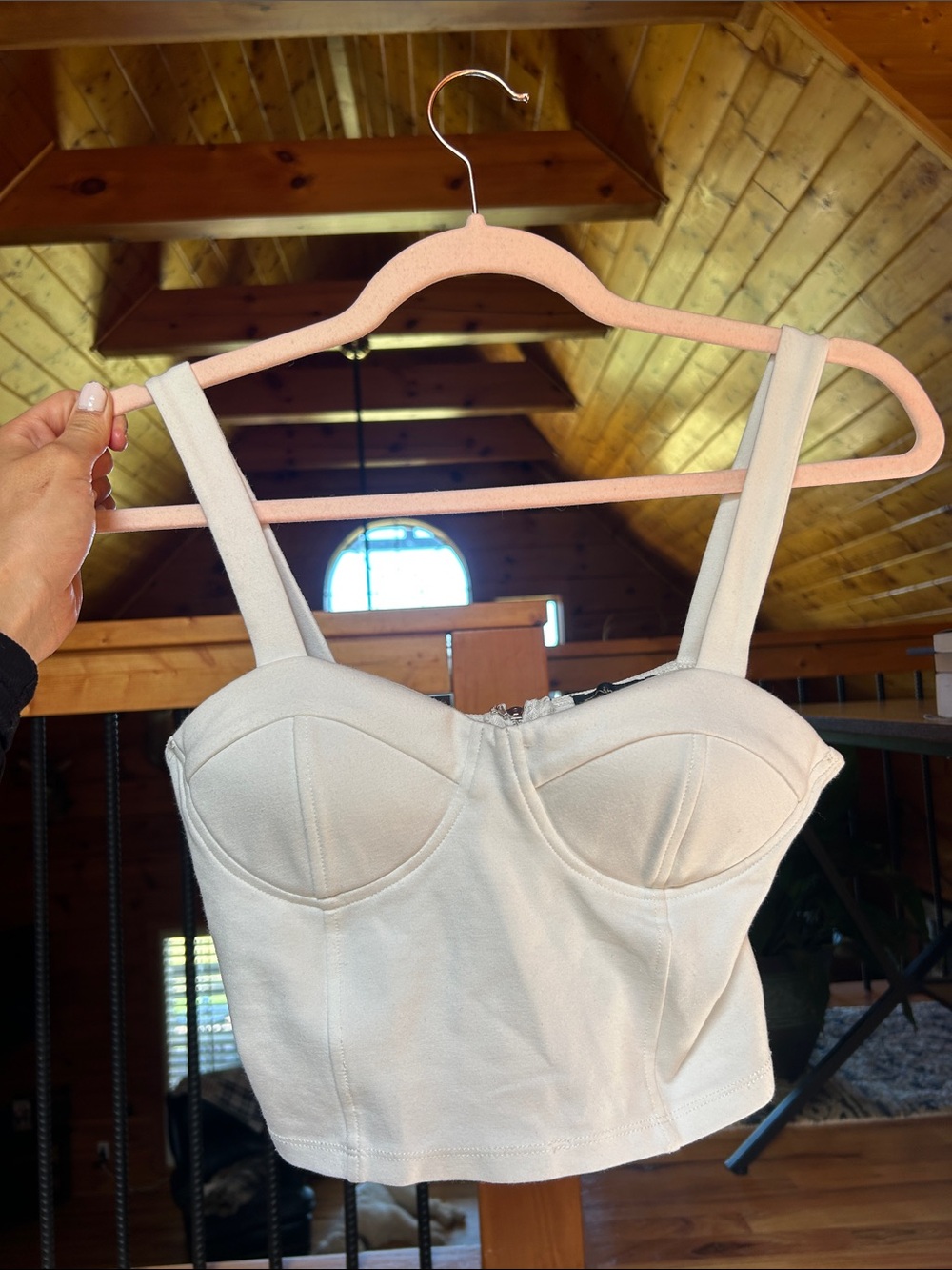 Women’s Ivory Bustier Crop Top - Structured Support